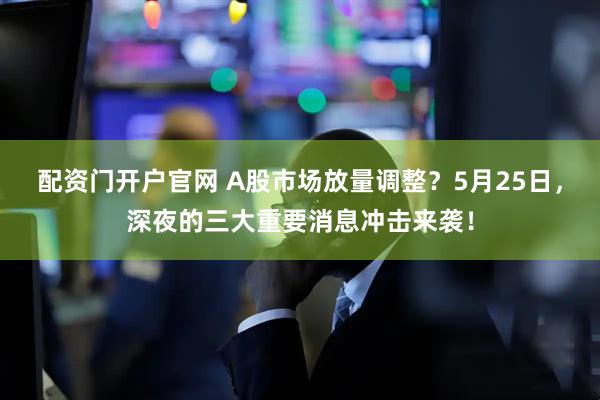 配资门开户官网 A股市场放量调整？5月25日，深夜的三大重要消息冲击来袭！