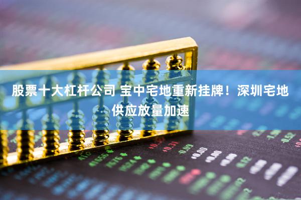 股票十大杠杆公司 宝中宅地重新挂牌！深圳宅地供应放量加速